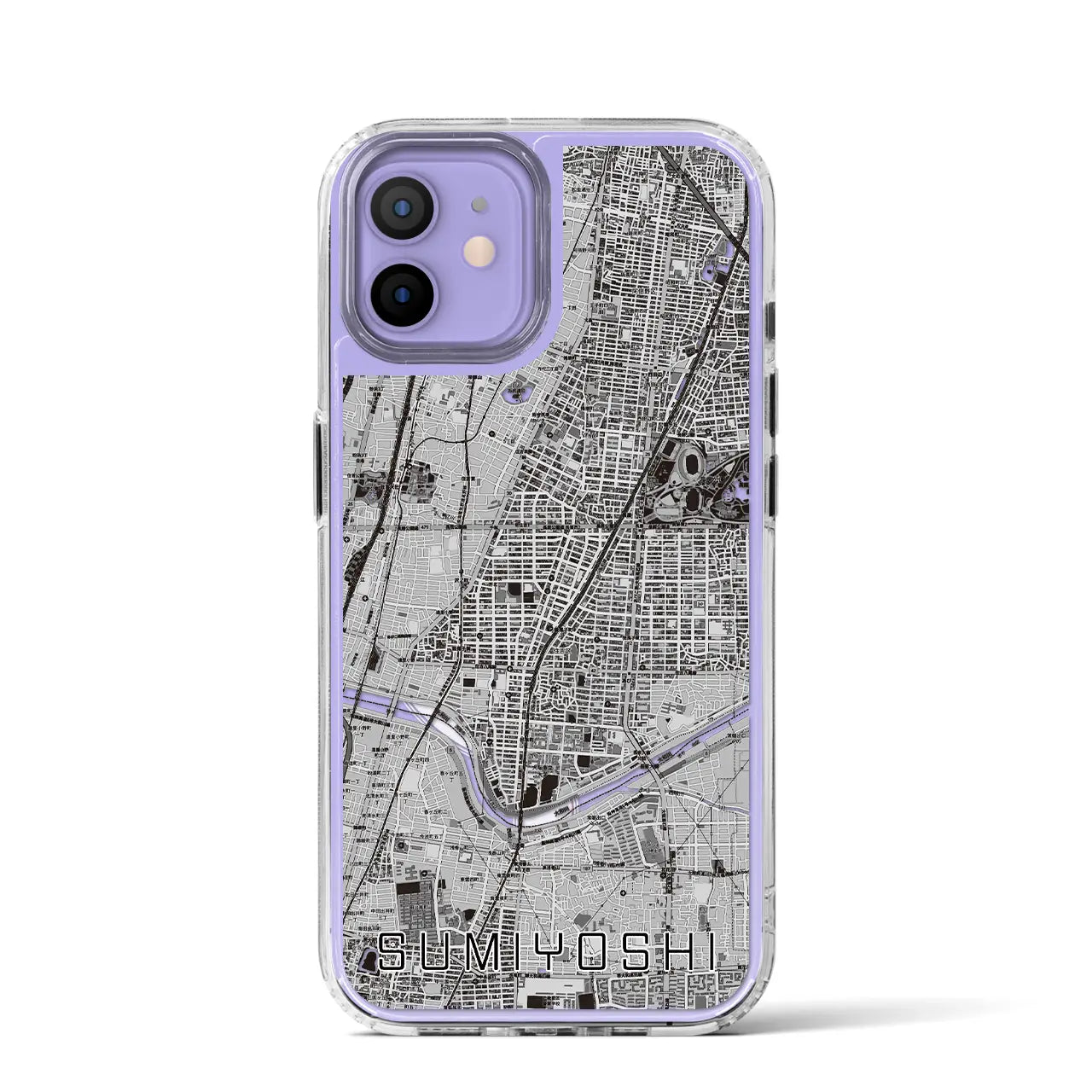 【住吉(大阪府)】地図柄iPhoneケース(MagSafeタイプ)