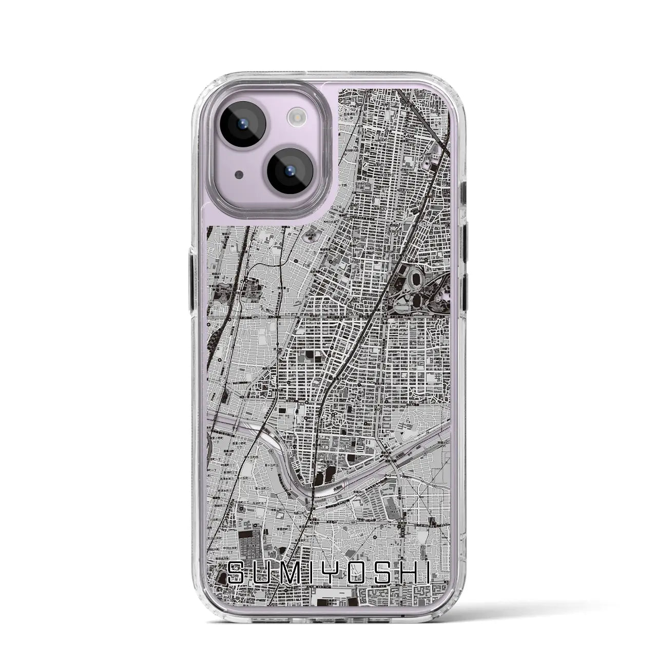 【住吉(大阪府)】地図柄iPhoneケース(MagSafeタイプ)