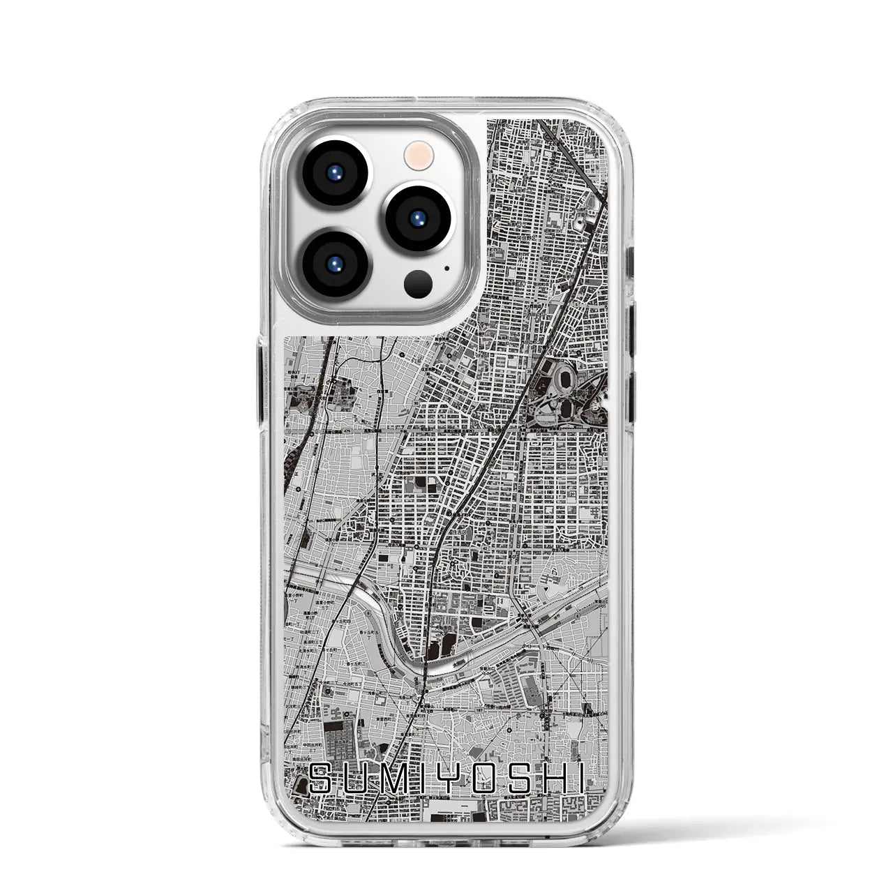 【住吉(大阪府)】地図柄iPhoneケース(MagSafeタイプ)