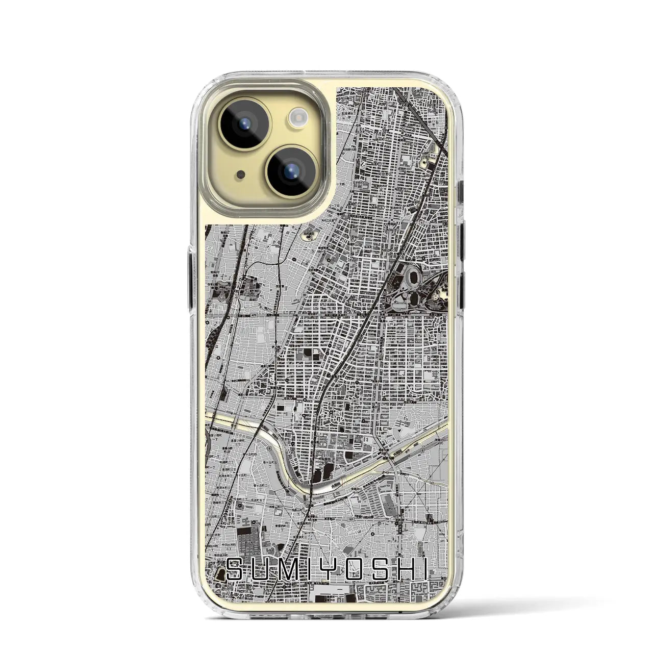 【住吉(大阪府)】地図柄iPhoneケース(MagSafeタイプ)