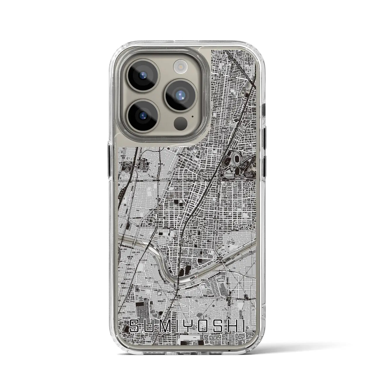 【住吉(大阪府)】地図柄iPhoneケース(MagSafeタイプ)