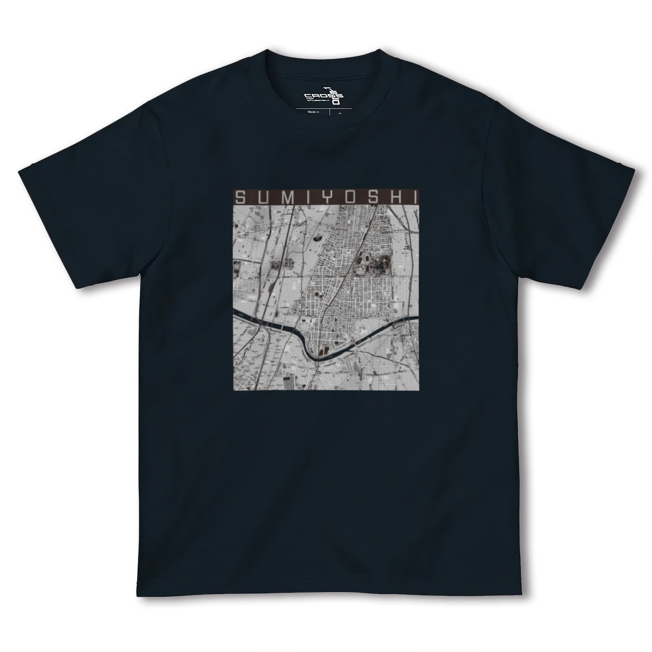 【住吉(大阪府)(大阪府)】地図柄ヘビーウェイトTシャツ