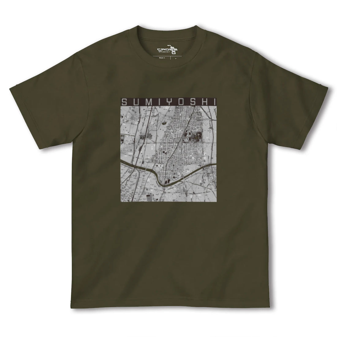 【住吉(大阪府)(大阪府)】地図柄ヘビーウェイトTシャツ
