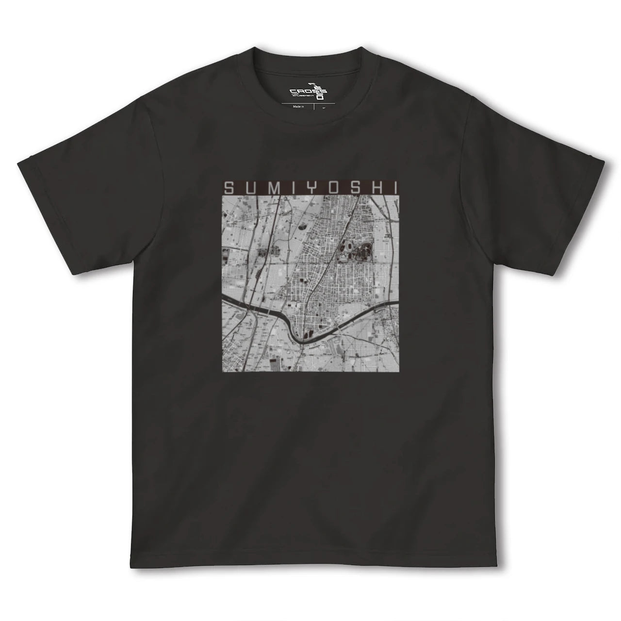 【住吉(大阪府)(大阪府)】地図柄ヘビーウェイトTシャツ