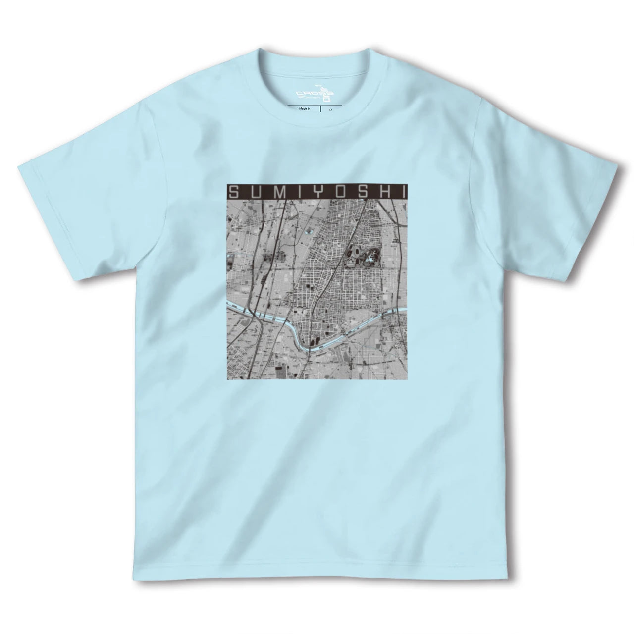【住吉(大阪府)(大阪府)】地図柄ヘビーウェイトTシャツ