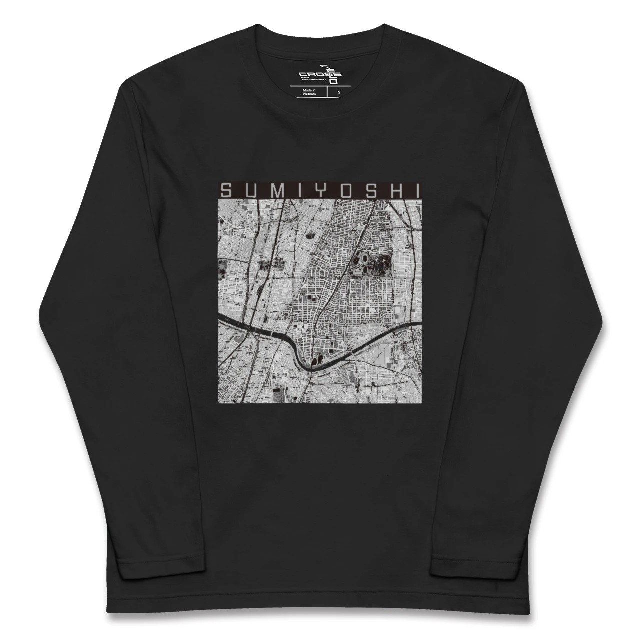 【住吉(大阪府)(大阪府)】地図柄ロングスリーブTシャツ