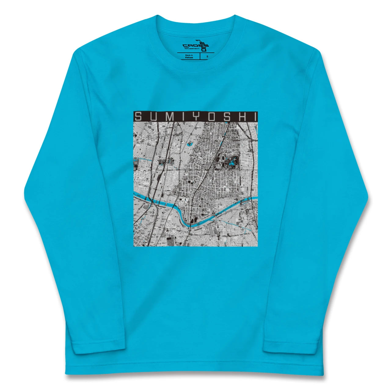 【住吉(大阪府)(大阪府)】地図柄ロングスリーブTシャツ