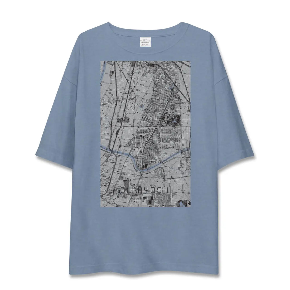 【住吉(大阪府)(大阪府)】地図柄ビッグシルエットTシャツ