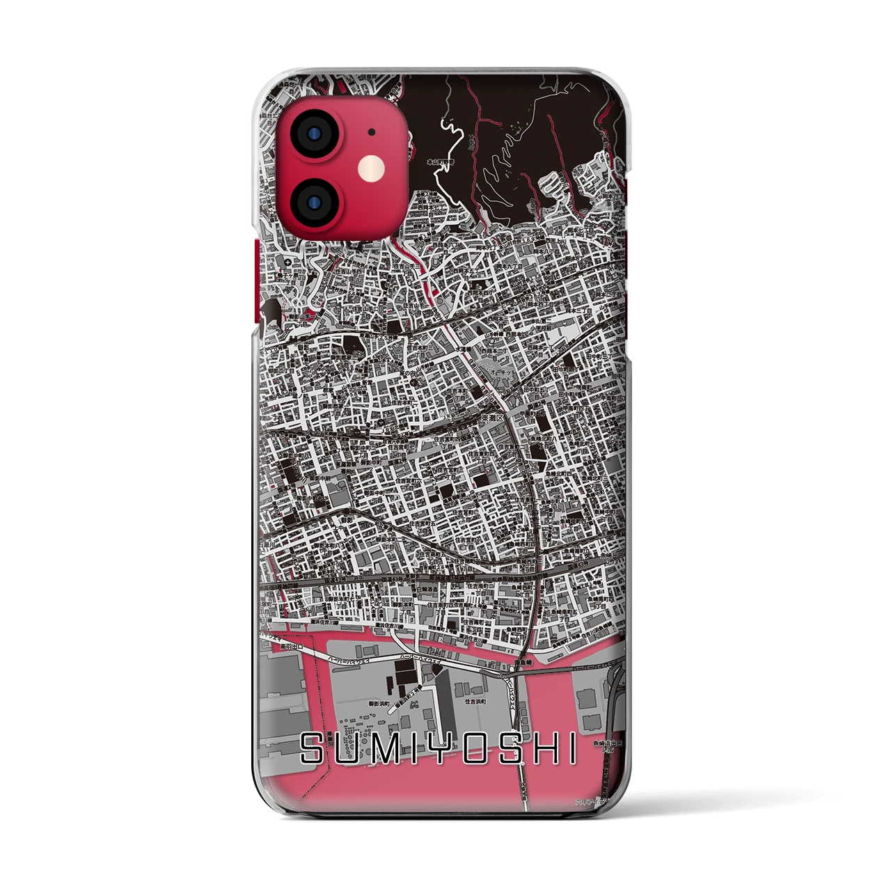 【住吉(兵庫県)】地図柄iPhoneケース(クリアタイプ)