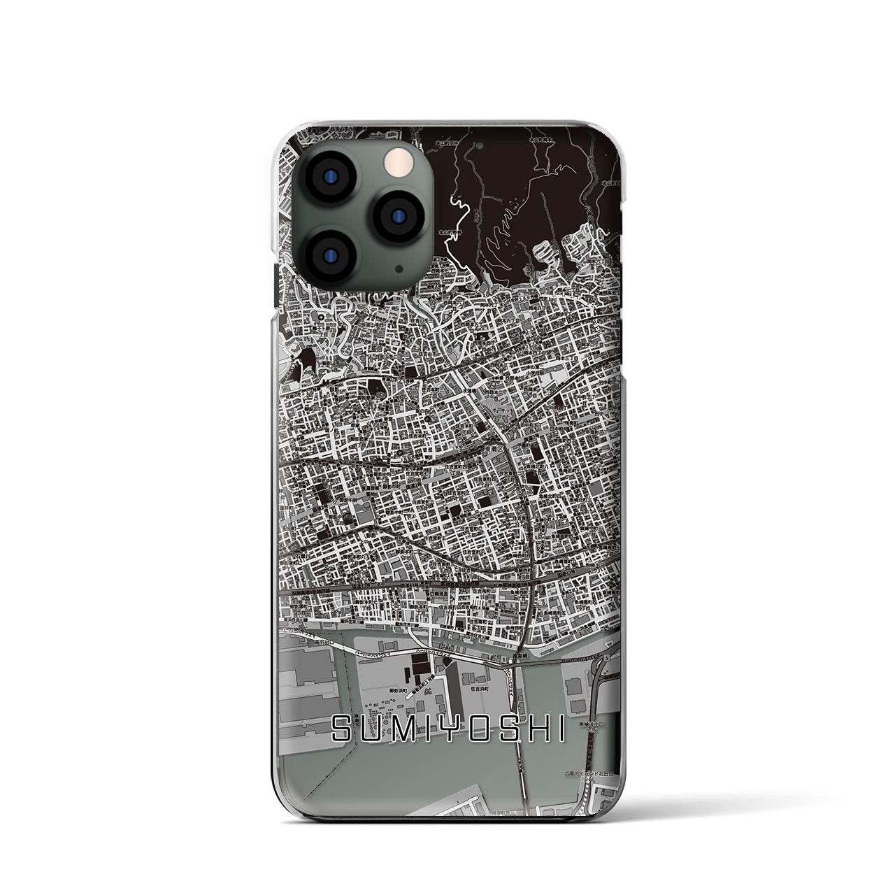 【住吉(兵庫県)】地図柄iPhoneケース(クリアタイプ)