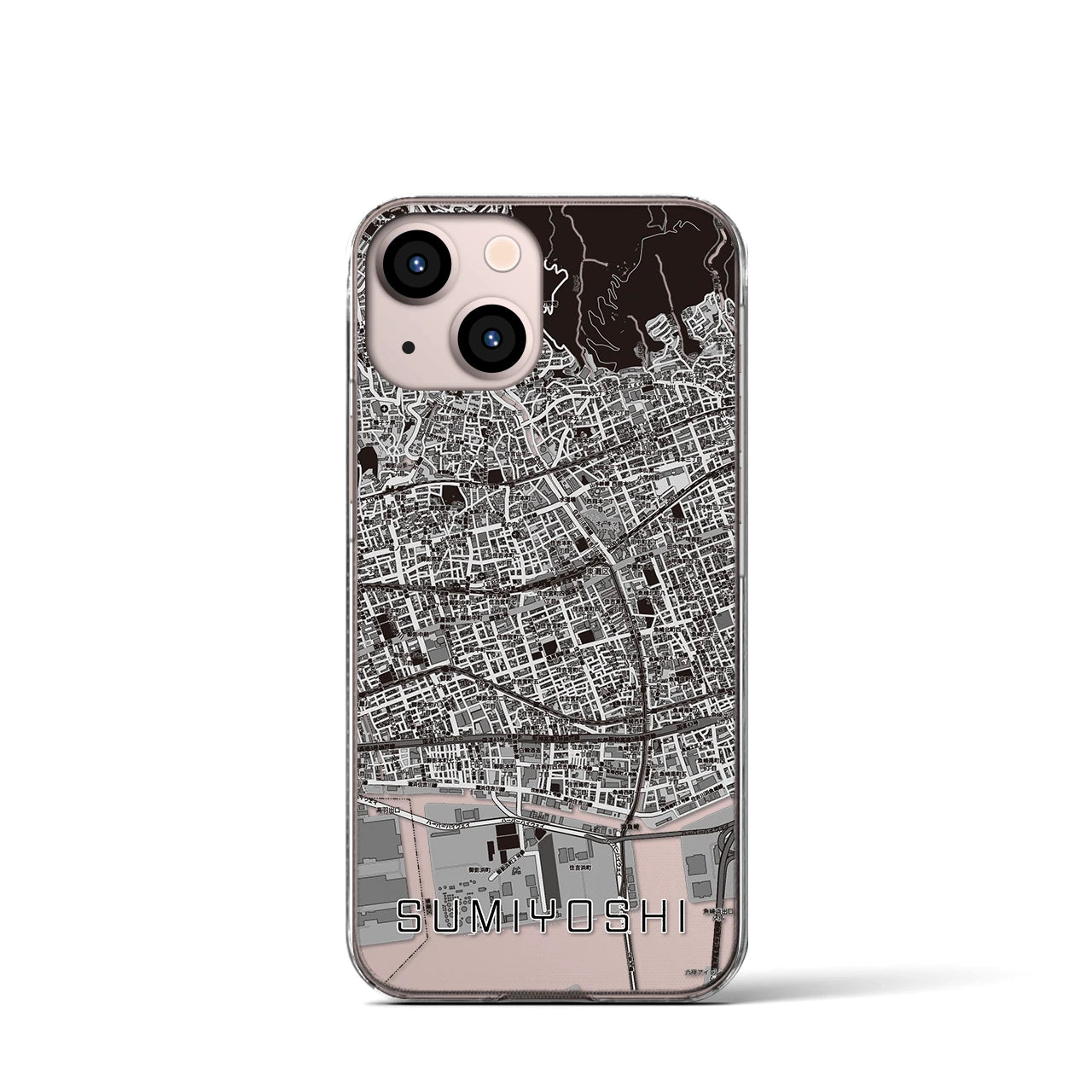 【住吉(兵庫県)】地図柄iPhoneケース(クリアタイプ)