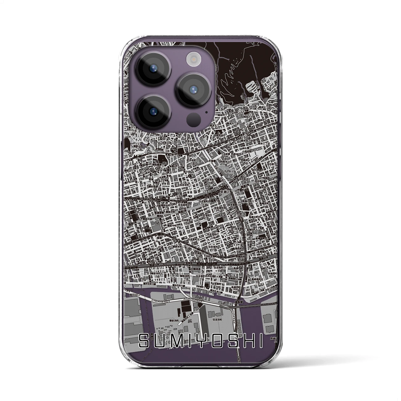 【住吉(兵庫県)】地図柄iPhoneケース(クリアタイプ)