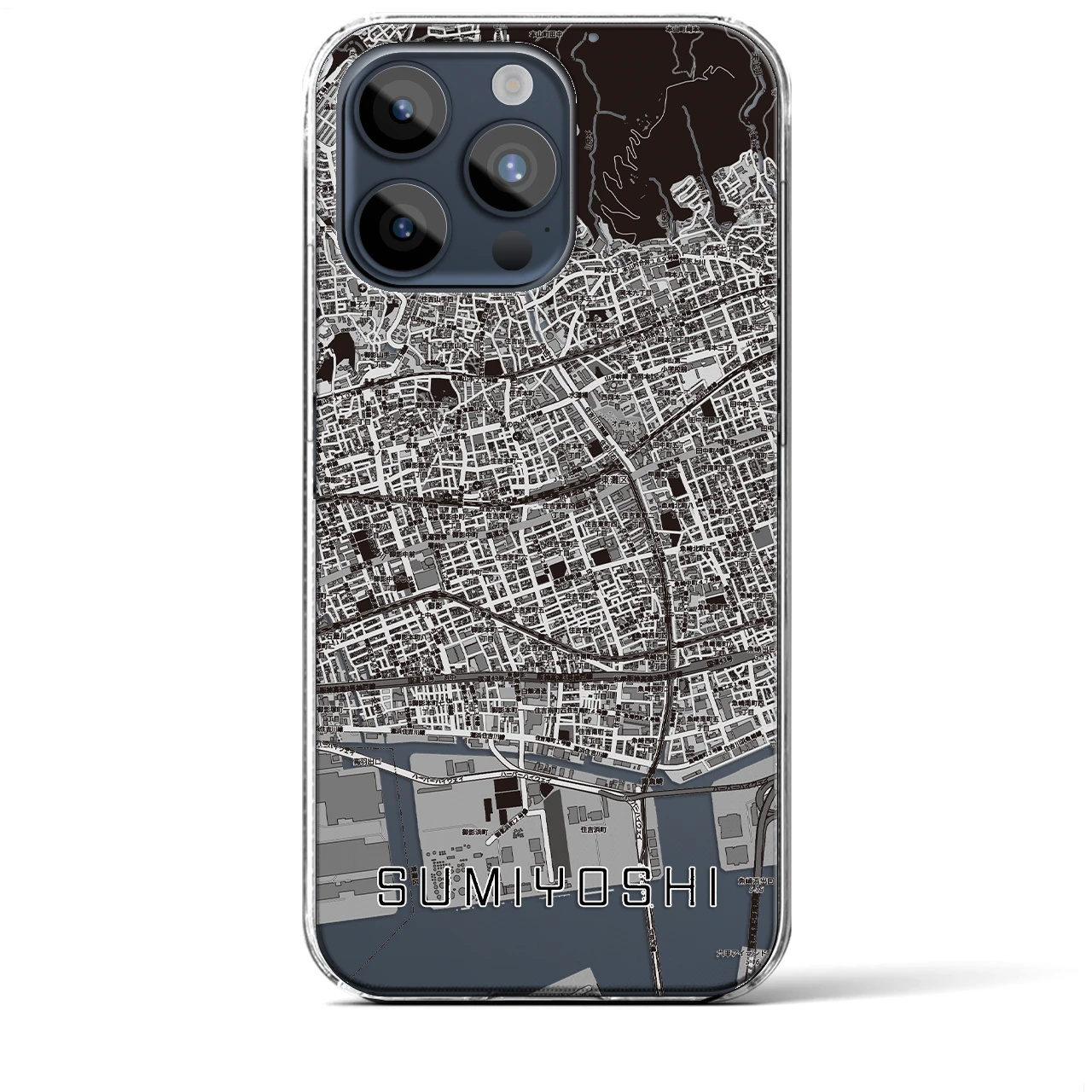 【住吉(兵庫県)】地図柄iPhoneケース(クリアタイプ)