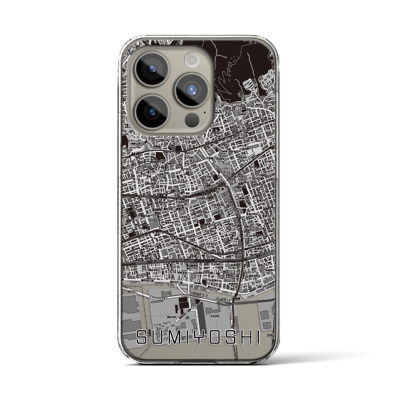 【住吉(兵庫県)】地図柄iPhoneケース(クリアタイプ)