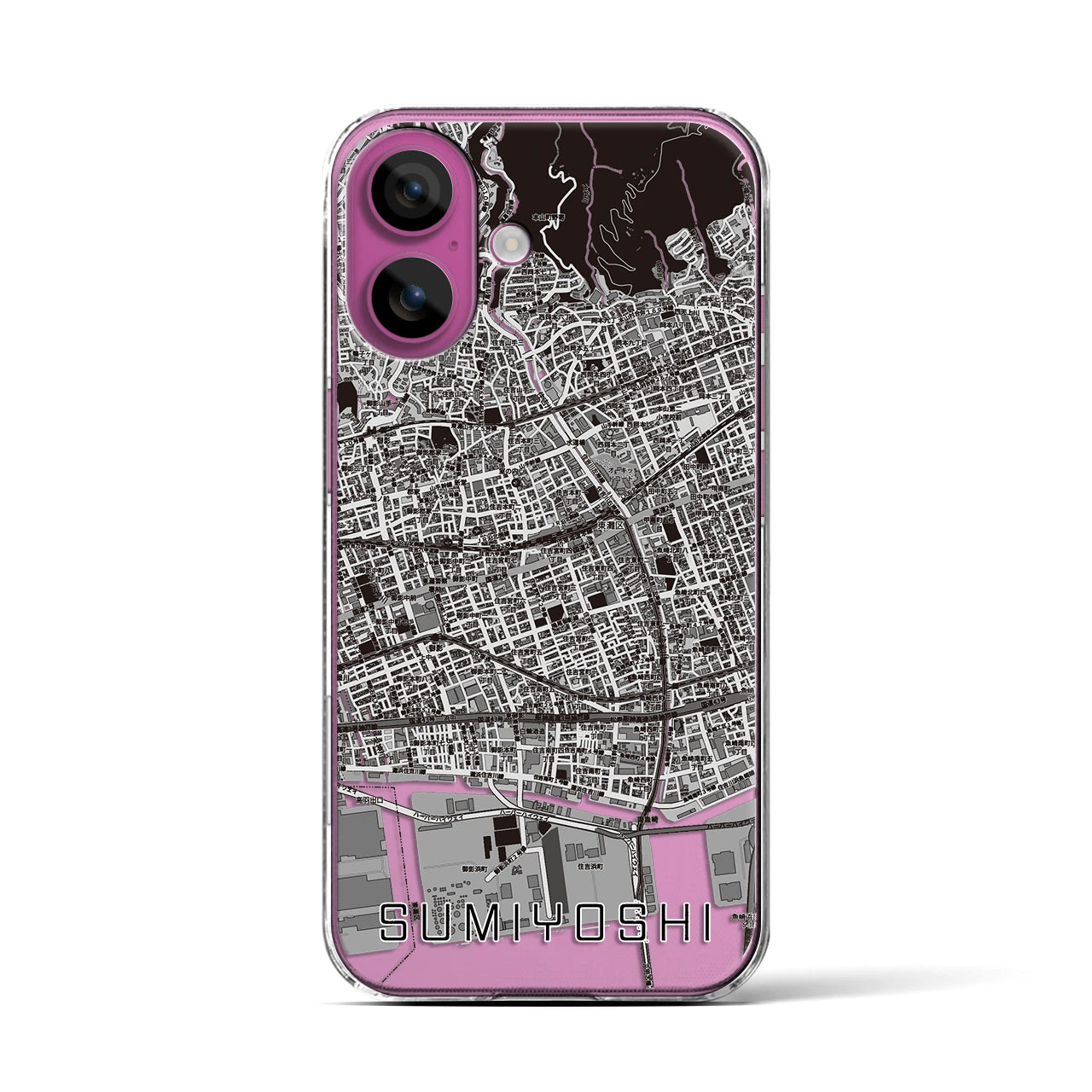 【住吉(兵庫県)】地図柄iPhoneケース(クリアタイプ)