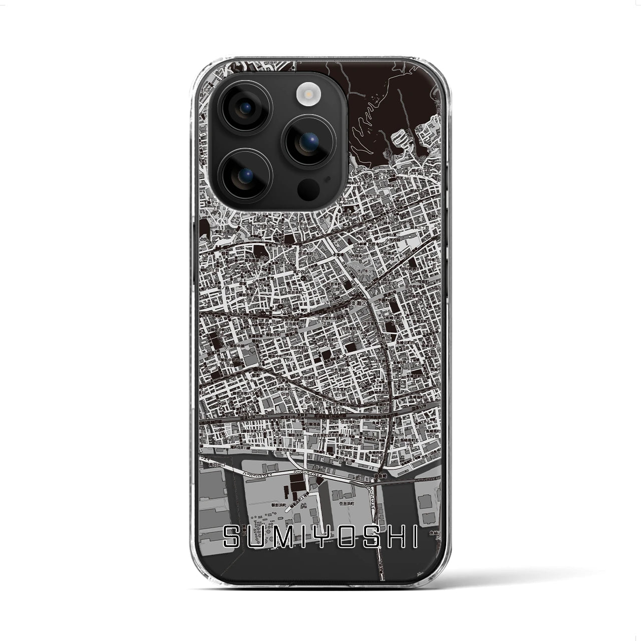 【住吉(兵庫県)】地図柄iPhoneケース(クリアタイプ)