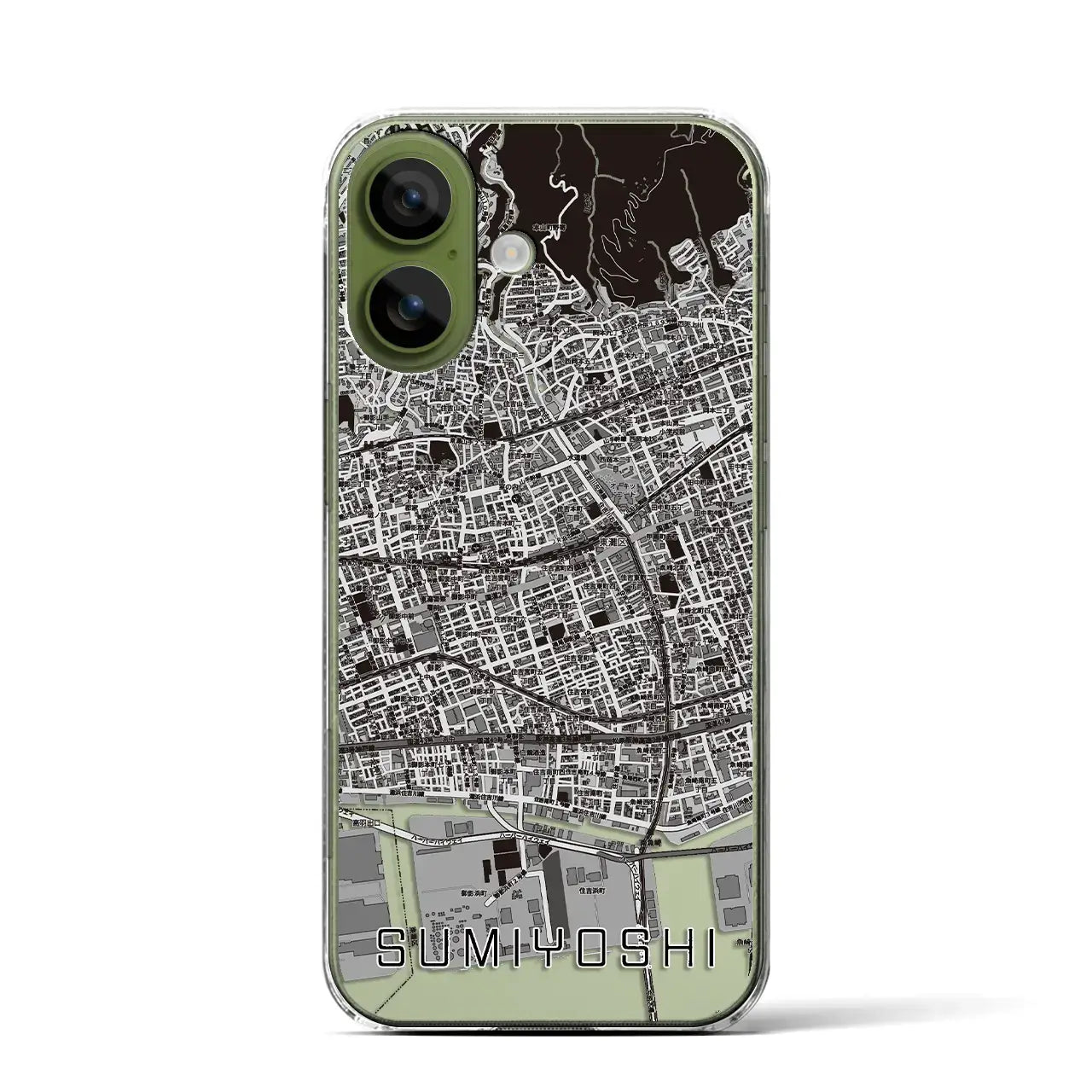 【住吉(兵庫県)】地図柄iPhoneケース(クリアタイプ)