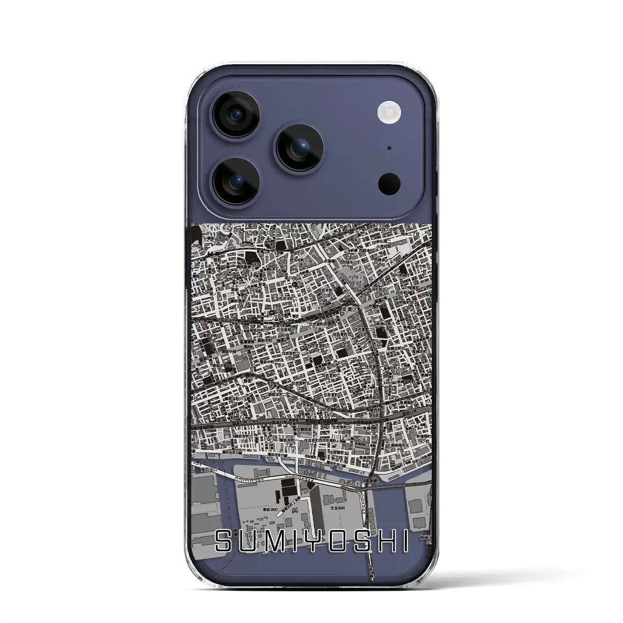 【住吉(兵庫県)】地図柄iPhoneケース(クリアタイプ)