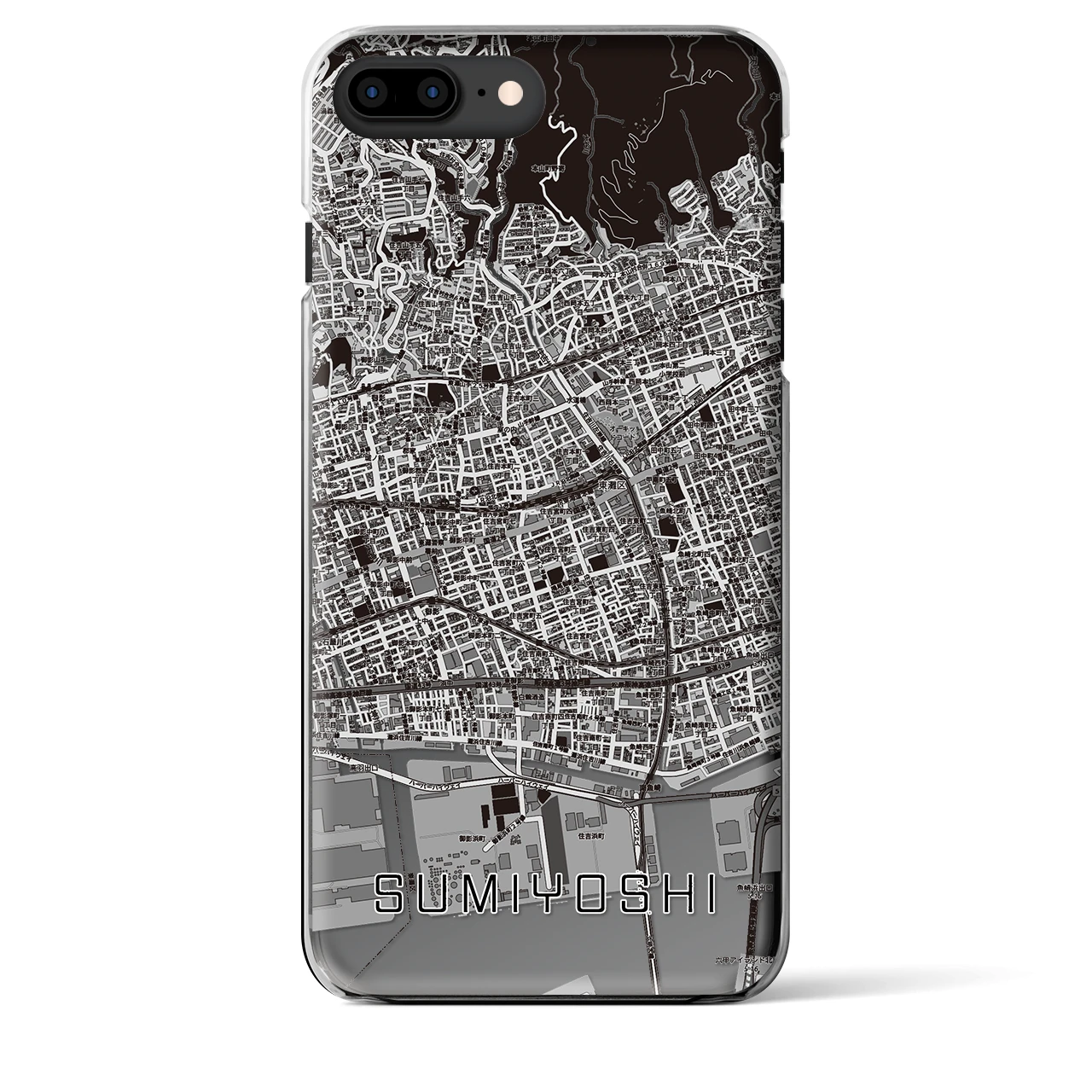 【住吉(兵庫県)】地図柄iPhoneケース(クリアタイプ)