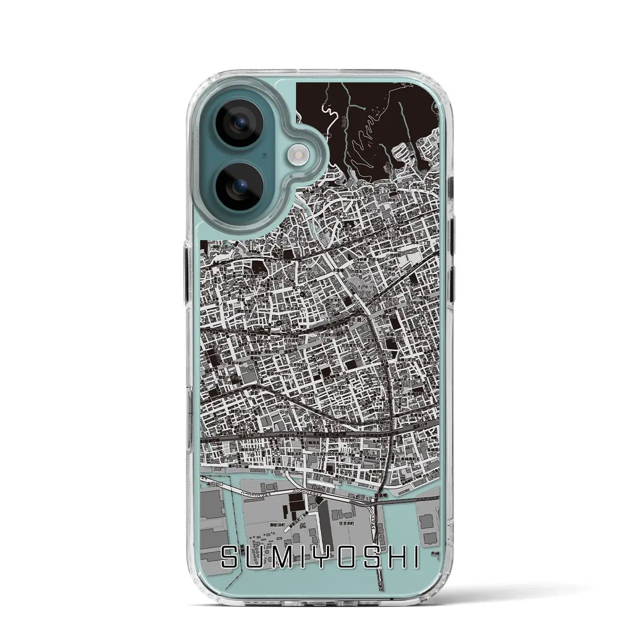 【住吉(兵庫県)】地図柄iPhoneケース(MagSafeタイプ)モノトーン・iPhone 16 Pro 用