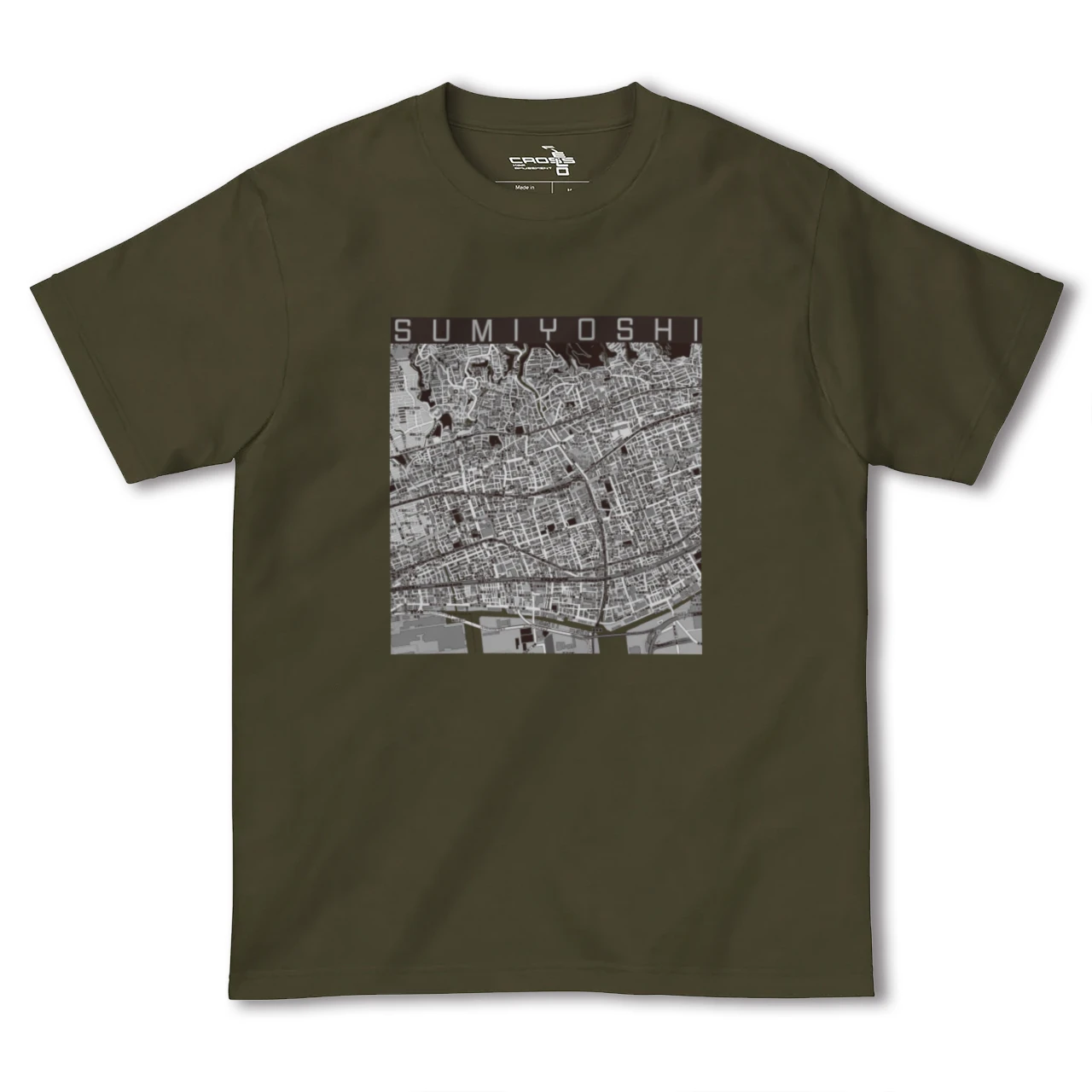 【住吉(兵庫県)(兵庫県)】地図柄ヘビーウェイトTシャツ