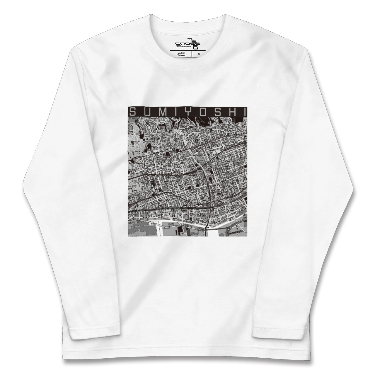 【住吉(兵庫県)(兵庫県)】地図柄ロングスリーブTシャツ