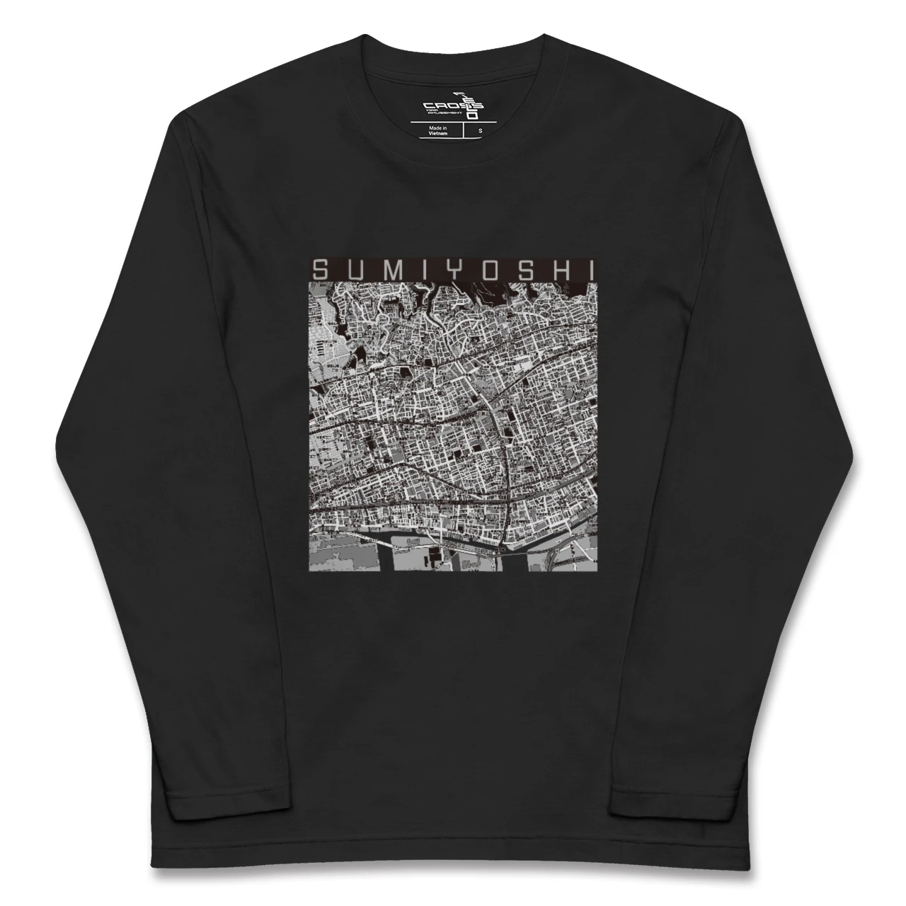 【住吉(兵庫県)(兵庫県)】地図柄ロングスリーブTシャツ