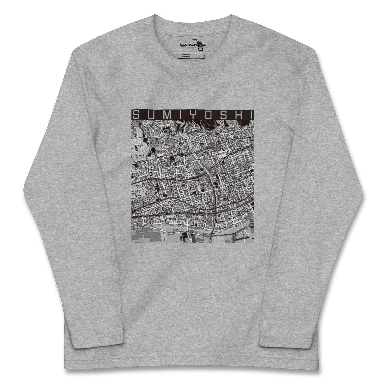 【住吉(兵庫県)(兵庫県)】地図柄ロングスリーブTシャツ