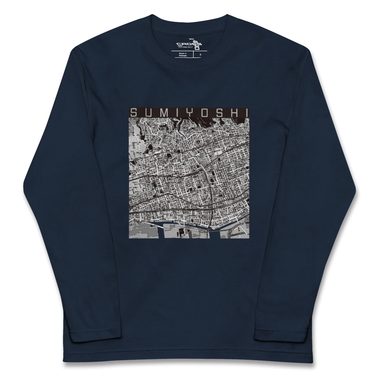 【住吉(兵庫県)(兵庫県)】地図柄ロングスリーブTシャツ