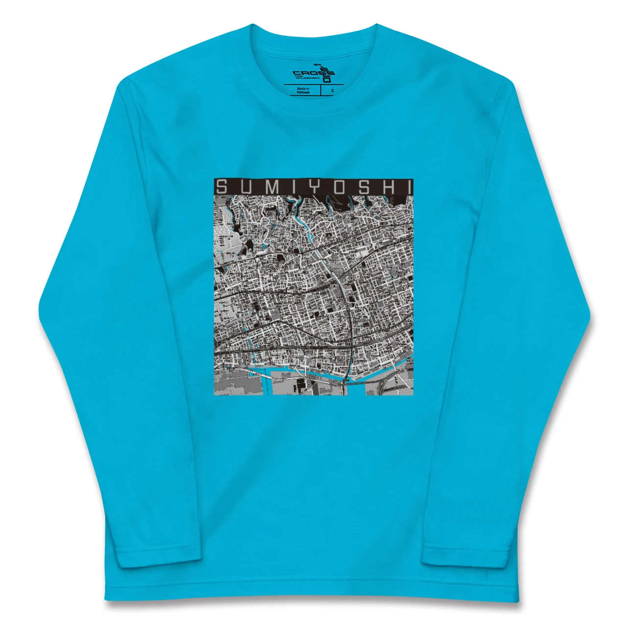 【住吉(兵庫県)(兵庫県)】地図柄ロングスリーブTシャツ