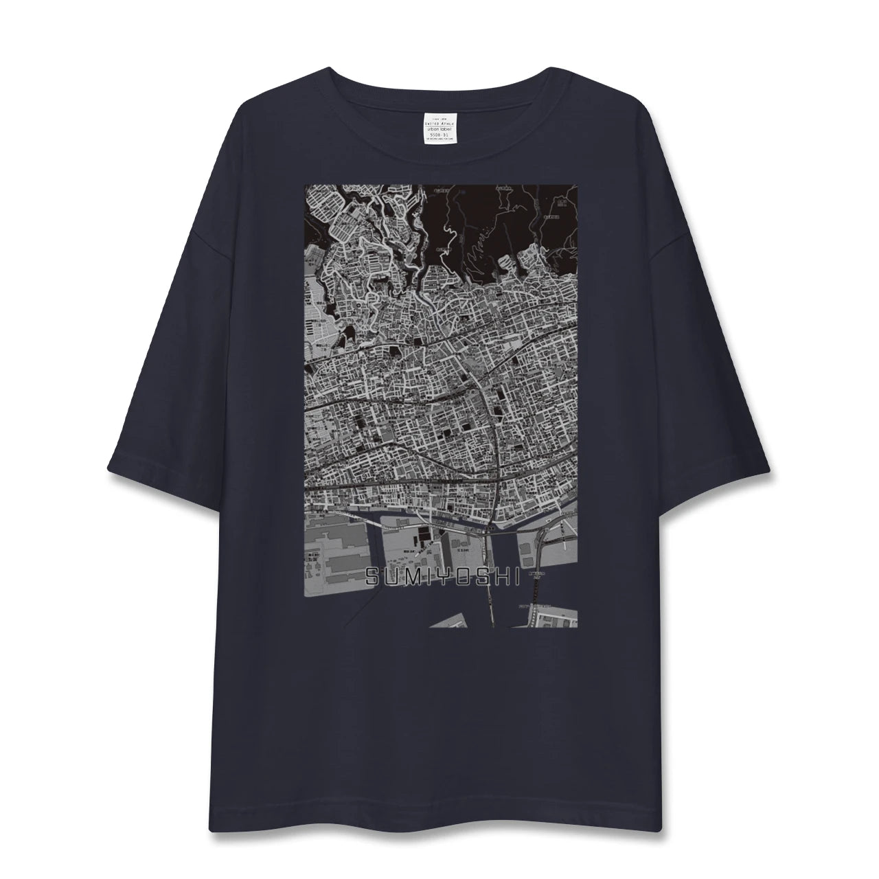 【住吉(兵庫県)(兵庫県)】地図柄ビッグシルエットTシャツ