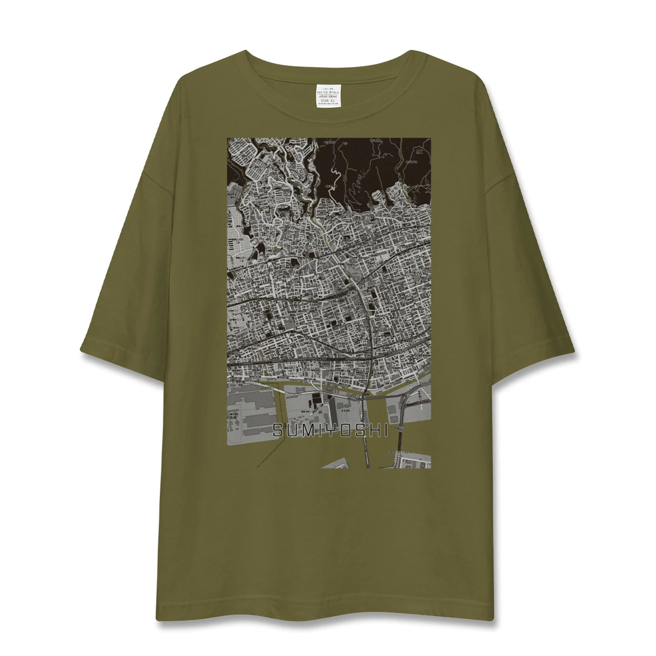 【住吉(兵庫県)(兵庫県)】地図柄ビッグシルエットTシャツ