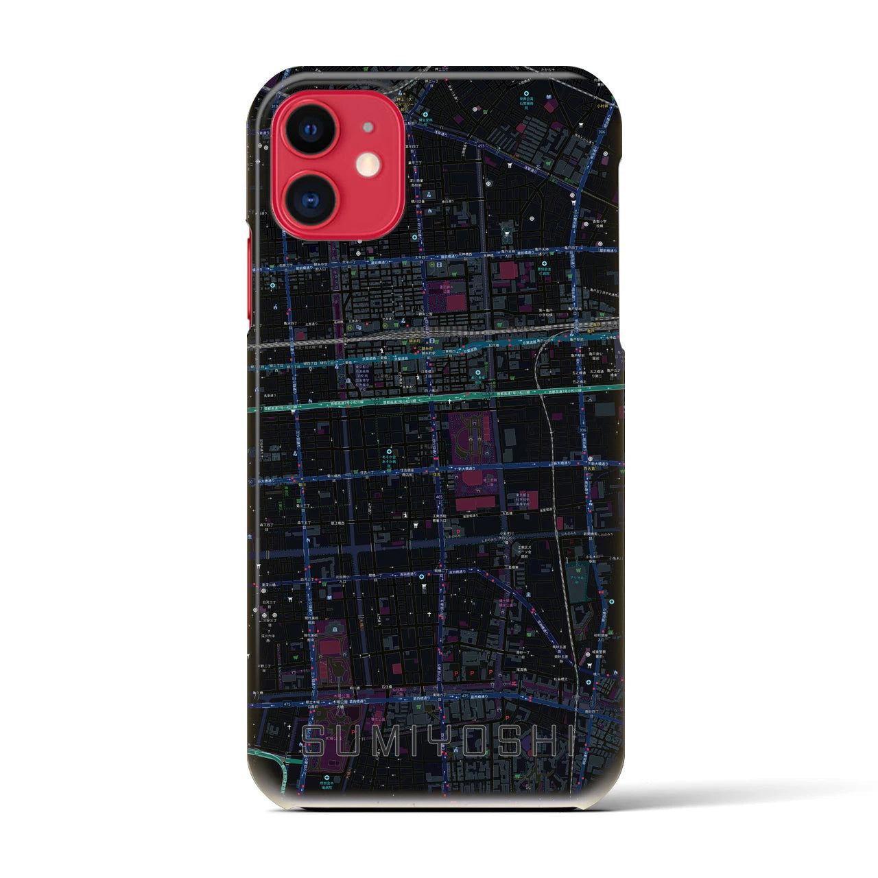 【住吉(東京都)】地図柄iPhoneケース(バックカバータイプ)