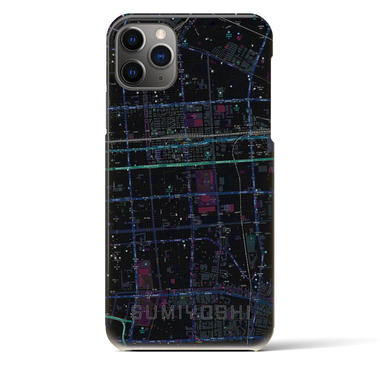 【住吉(東京都)】地図柄iPhoneケース(バックカバータイプ)
