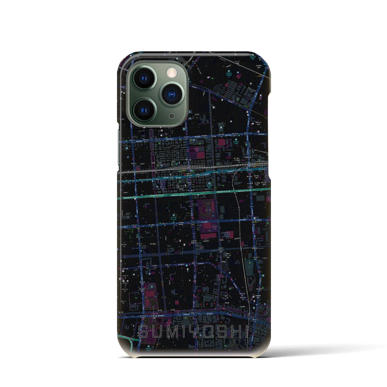 【住吉(東京都)】地図柄iPhoneケース(バックカバータイプ)