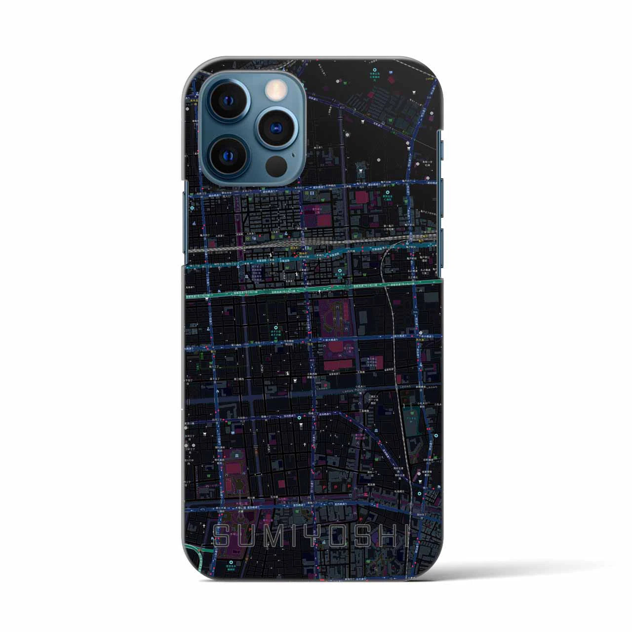 【住吉(東京都)】地図柄iPhoneケース(バックカバータイプ)