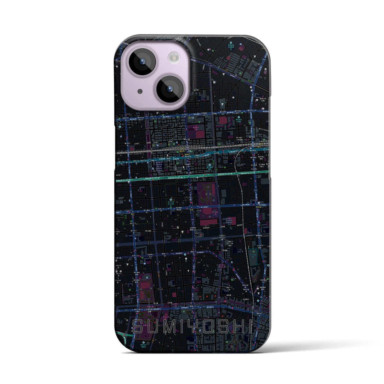 【住吉(東京都)】地図柄iPhoneケース(バックカバータイプ)