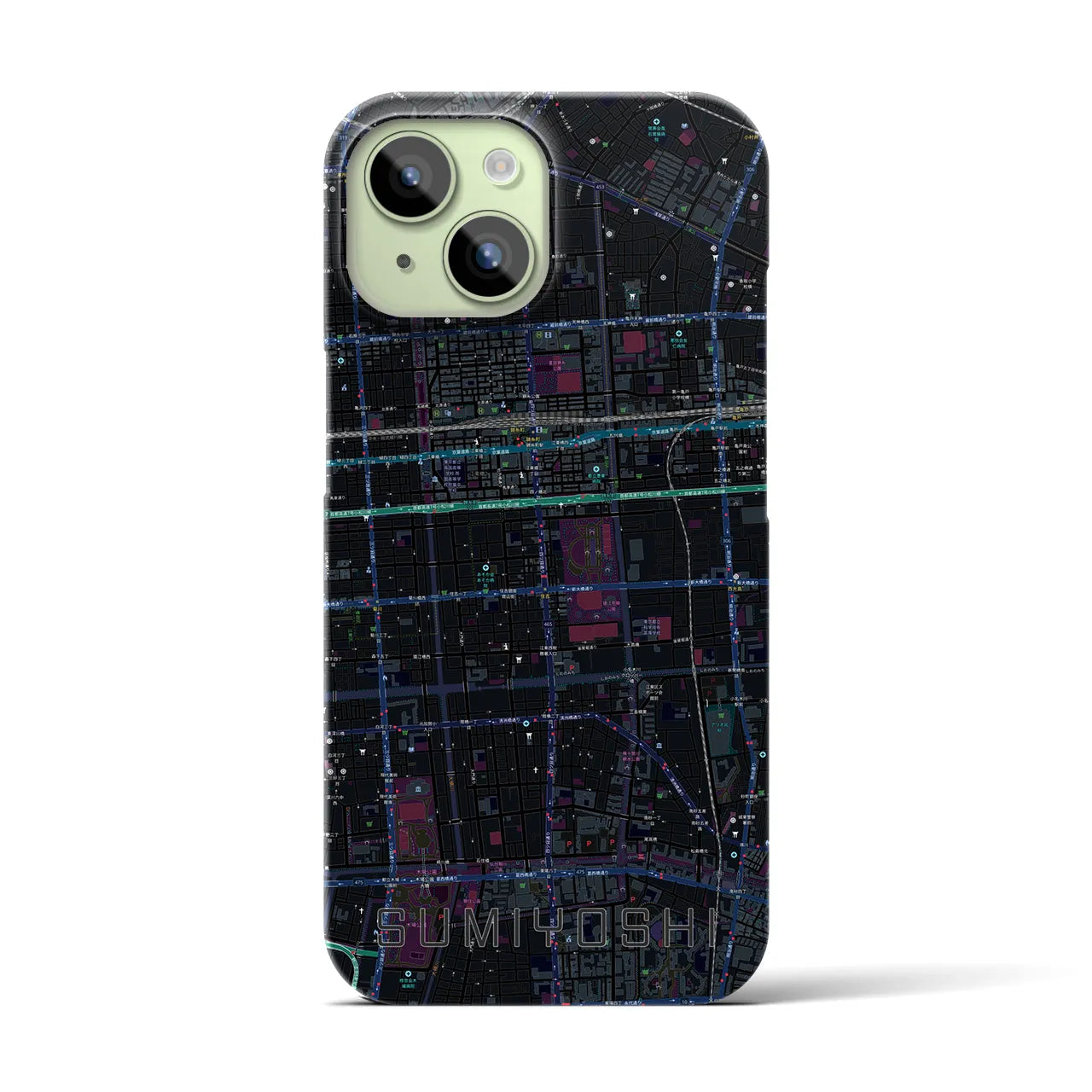 【住吉(東京都)】地図柄iPhoneケース(バックカバータイプ)
