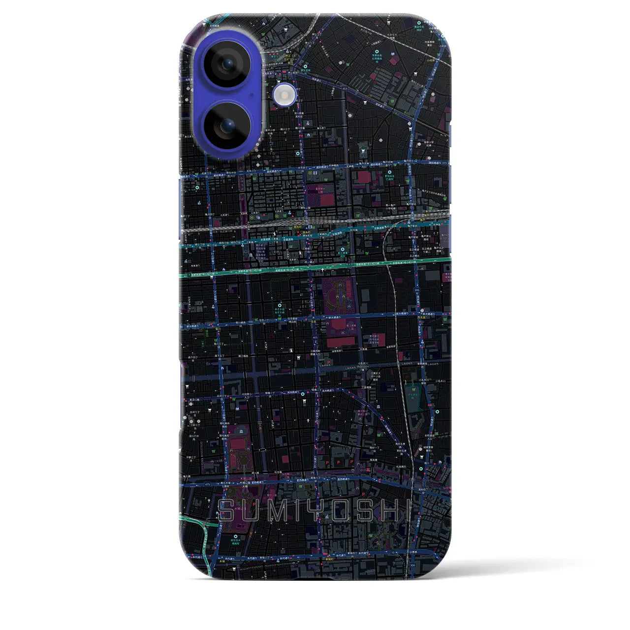 【住吉(東京都)】地図柄iPhoneケース(バックカバータイプ)