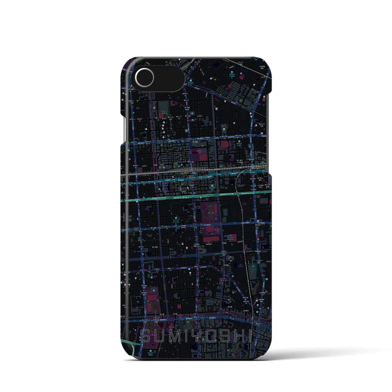 【住吉(東京都)】地図柄iPhoneケース(バックカバータイプ)