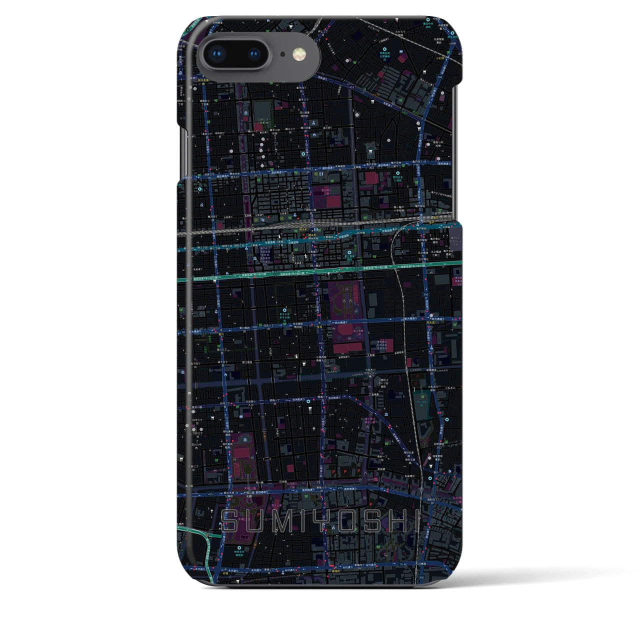 【住吉(東京都)】地図柄iPhoneケース(バックカバータイプ)