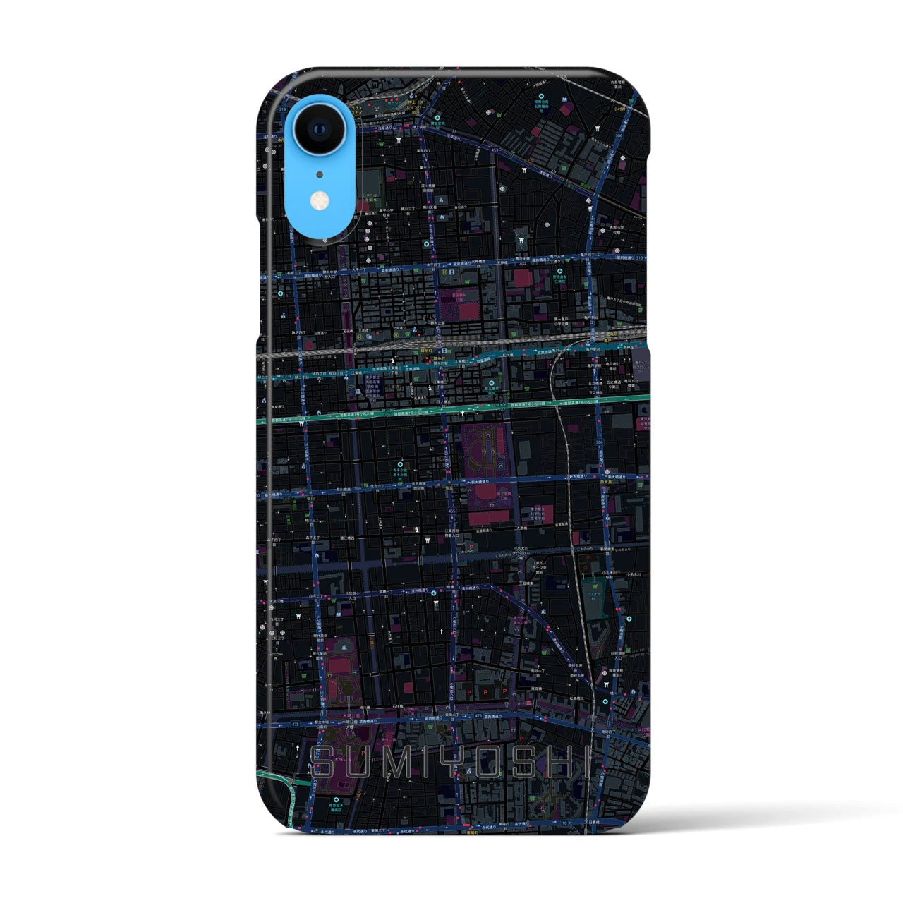 【住吉(東京都)】地図柄iPhoneケース(バックカバータイプ)