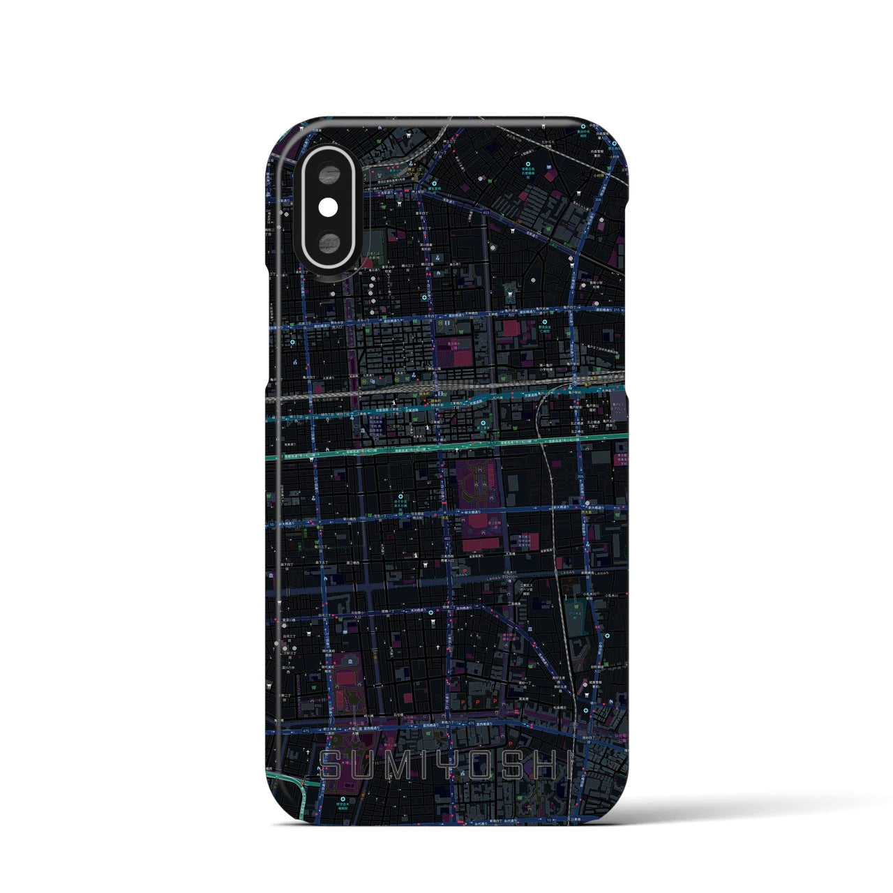 【住吉(東京都)】地図柄iPhoneケース(バックカバータイプ)