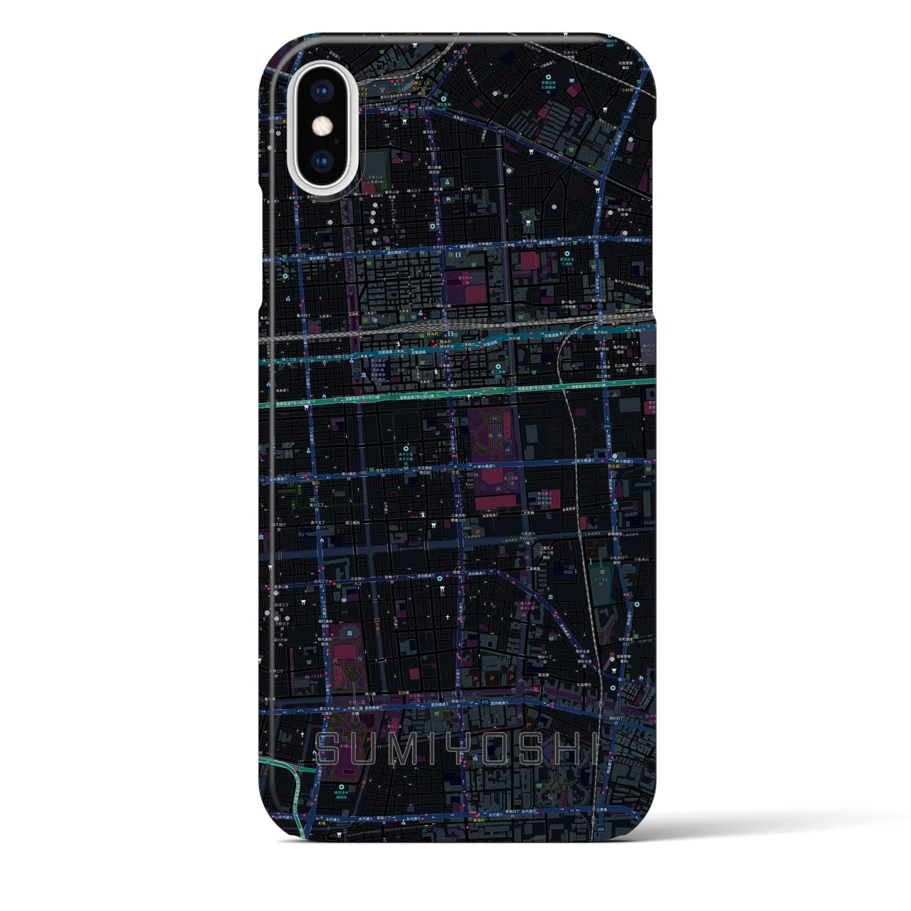 【住吉(東京都)】地図柄iPhoneケース(バックカバータイプ)