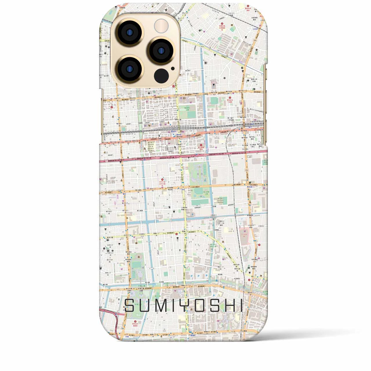【住吉(東京都)】地図柄iPhoneケース(バックカバータイプ)
