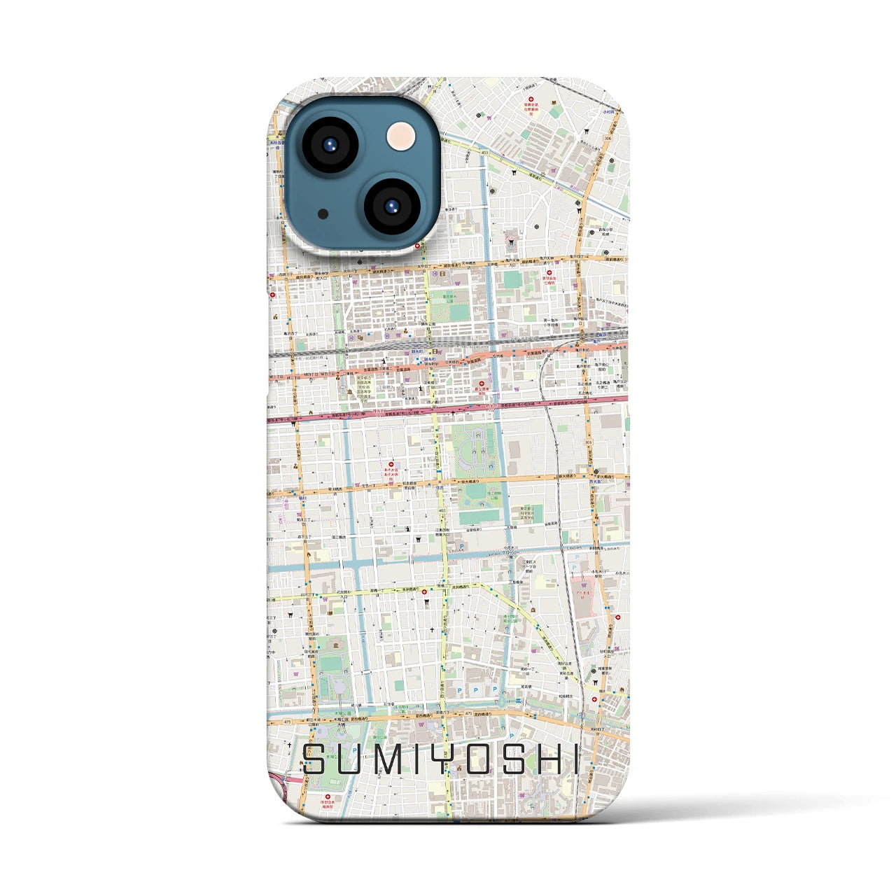【住吉(東京都)】地図柄iPhoneケース(バックカバータイプ)