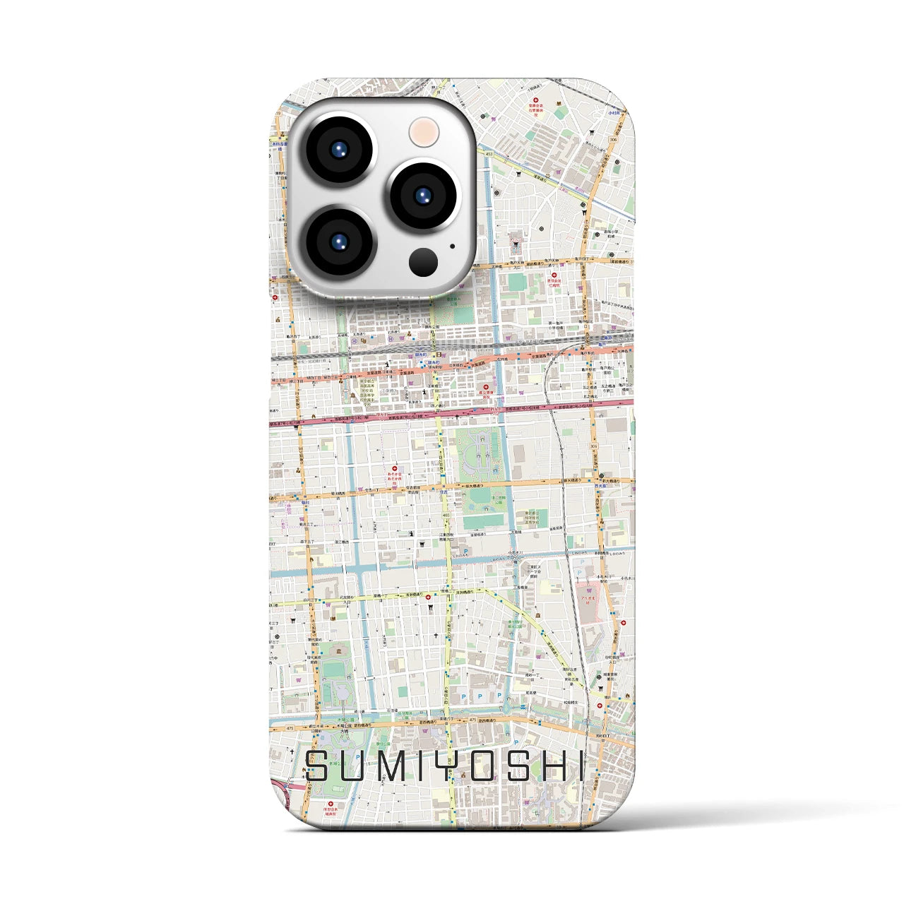 【住吉(東京都)】地図柄iPhoneケース(バックカバータイプ)