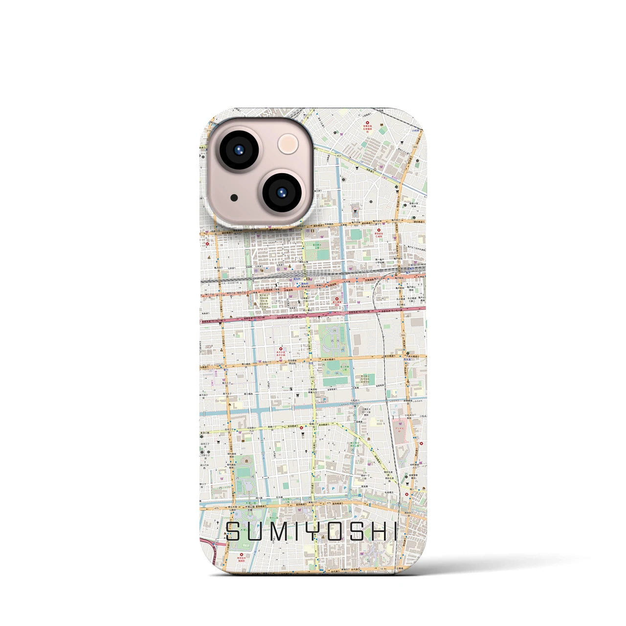 【住吉(東京都)】地図柄iPhoneケース(バックカバータイプ)