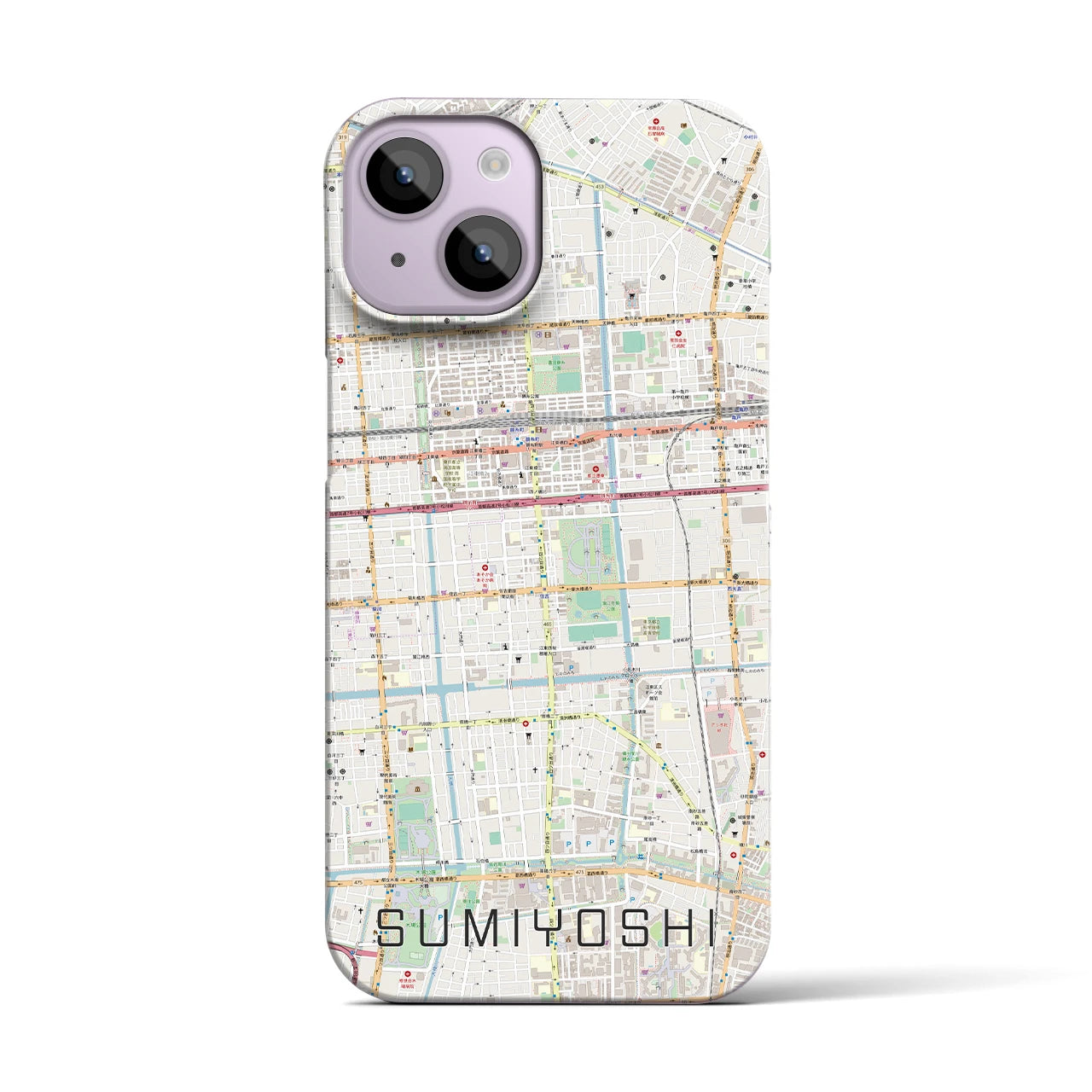 【住吉(東京都)】地図柄iPhoneケース(バックカバータイプ)