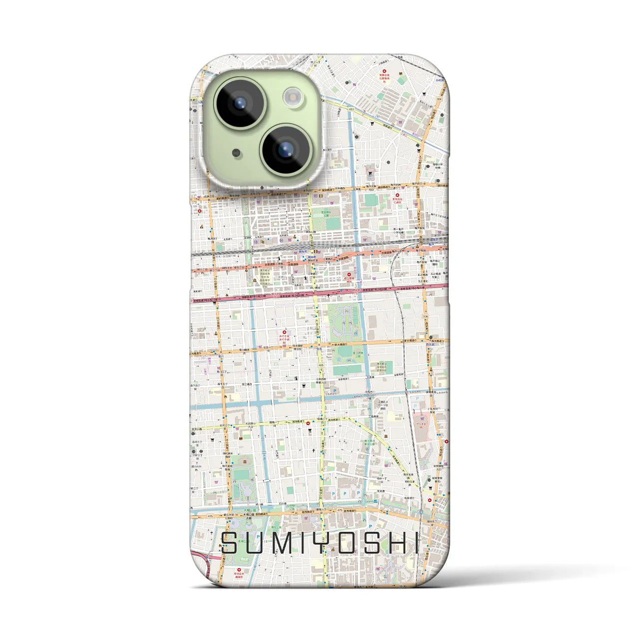 【住吉(東京都)】地図柄iPhoneケース(バックカバータイプ)